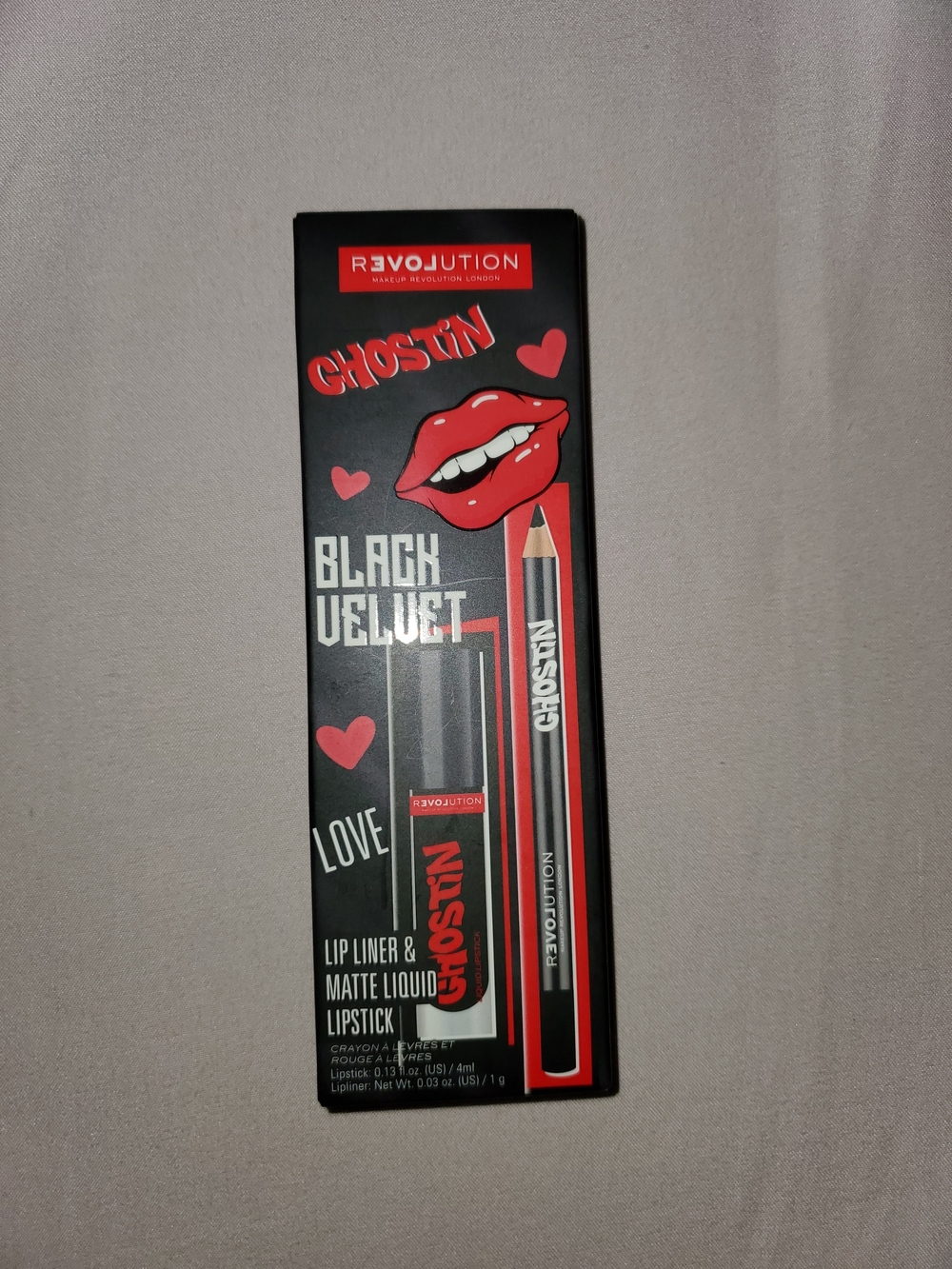 Revolution Ghostin Black Velvet Lip Liner & Matte Liquid Lipstick - Red